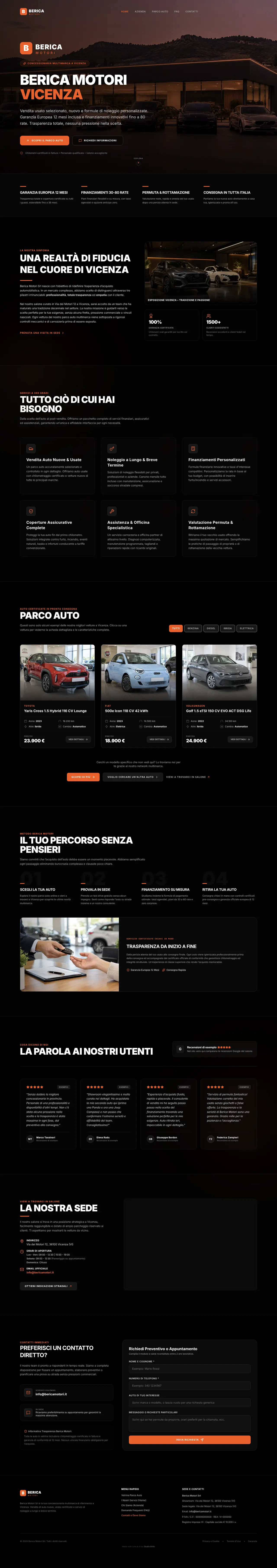 Home page del sito Berica Motori